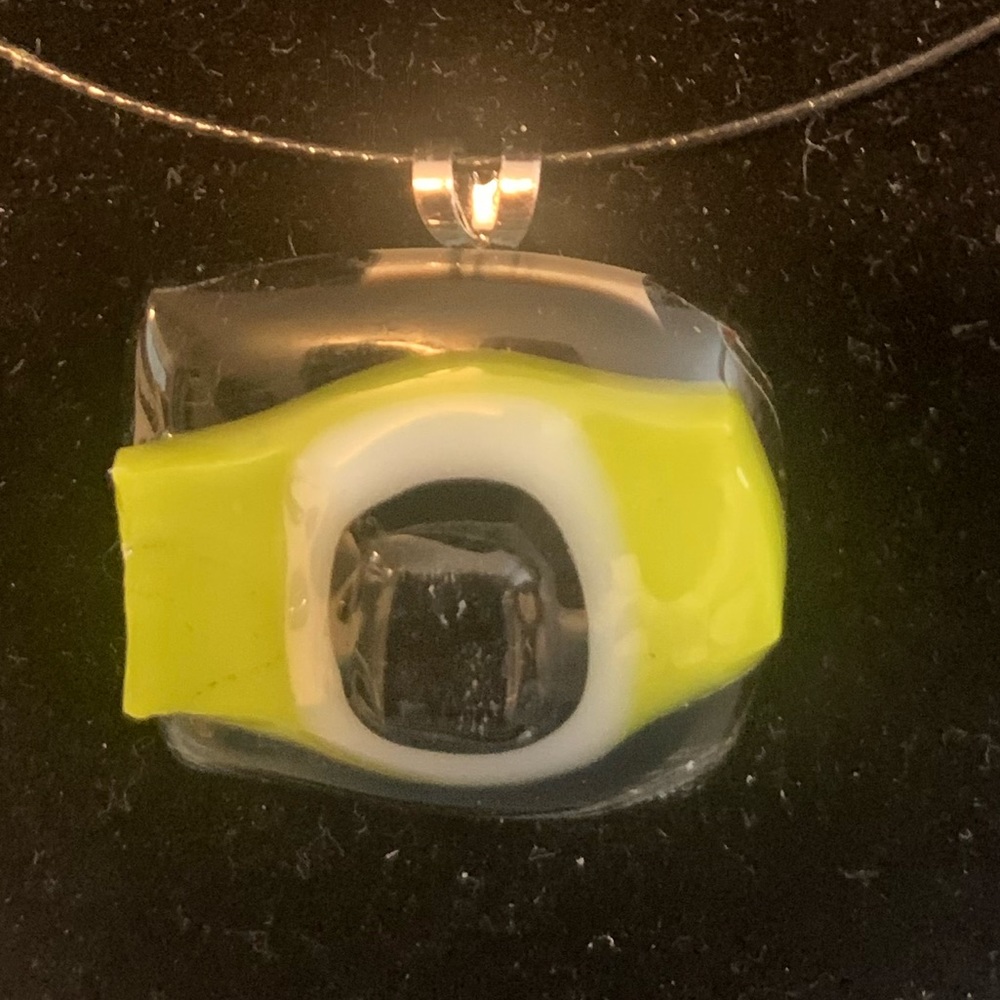 Fused glass pendant/necklace -18 inch